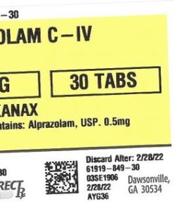Alprazolam 0.5mg , 30tabs